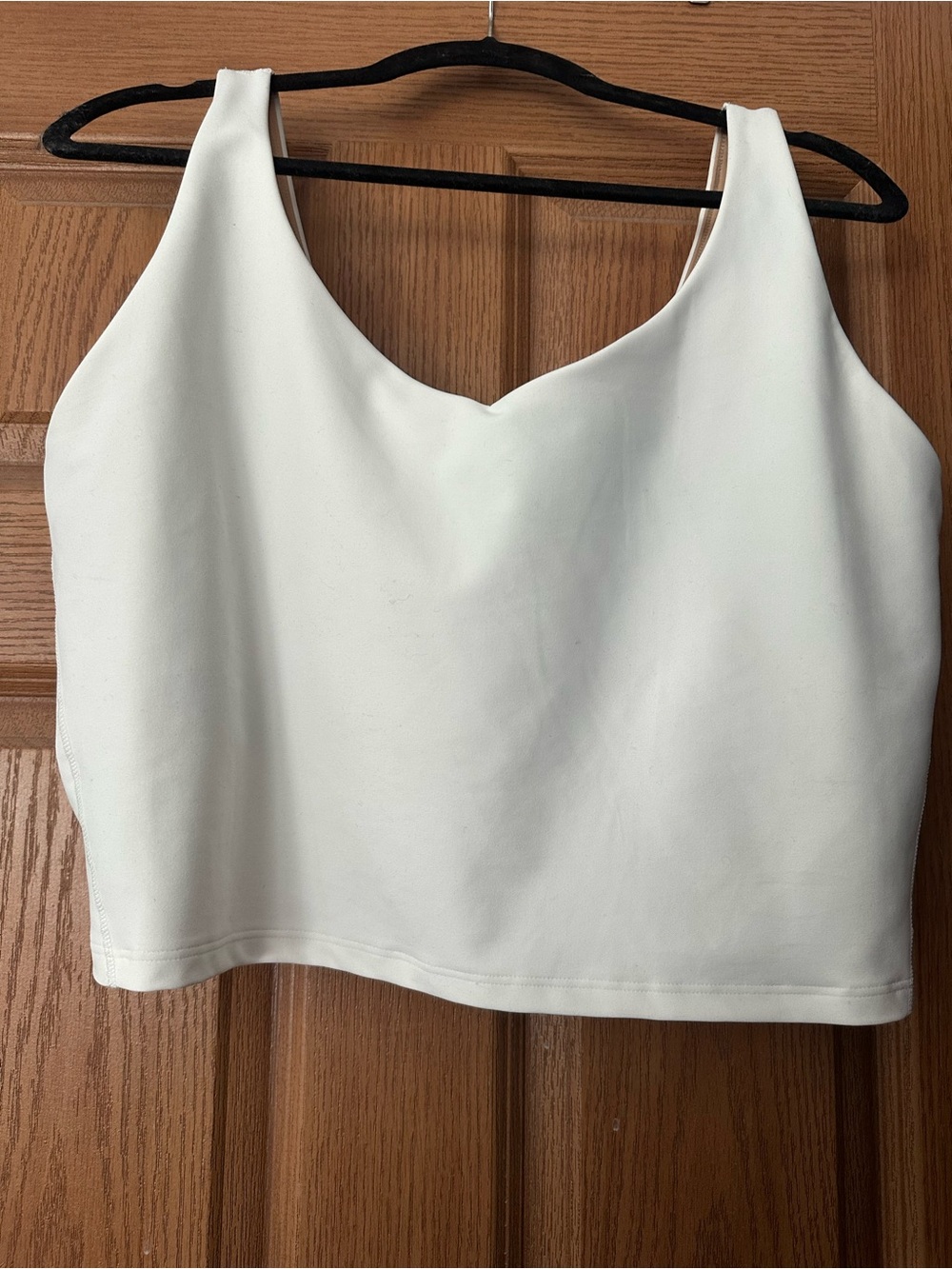 White V-Neck Tank Top crop lined